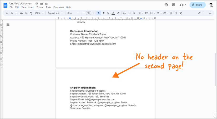 how-to-put-header-only-on-the-first-page-in-google-docs