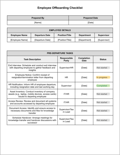 Free Employee Offboarding Checklist Template for Google Docs