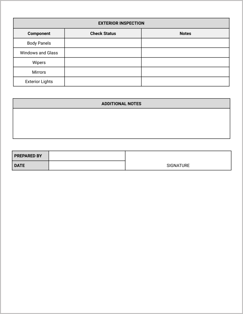 Free Car Maintenance Checklist Template for Google Docs