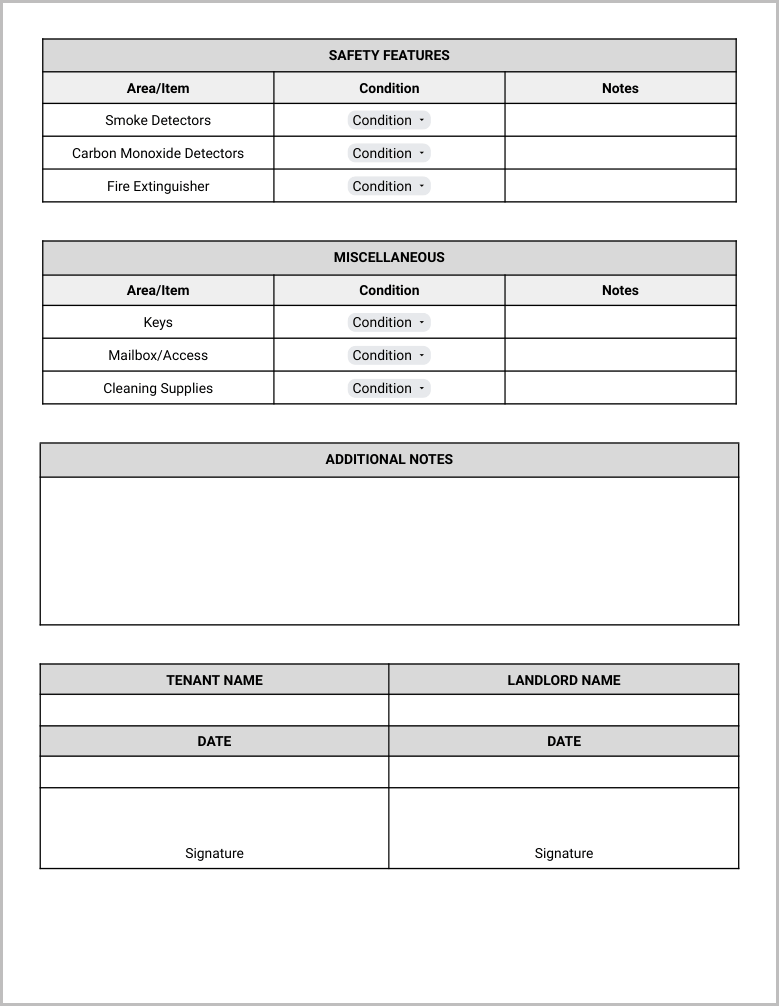 Free Tenant Move-In Checklist Template for Google Docs