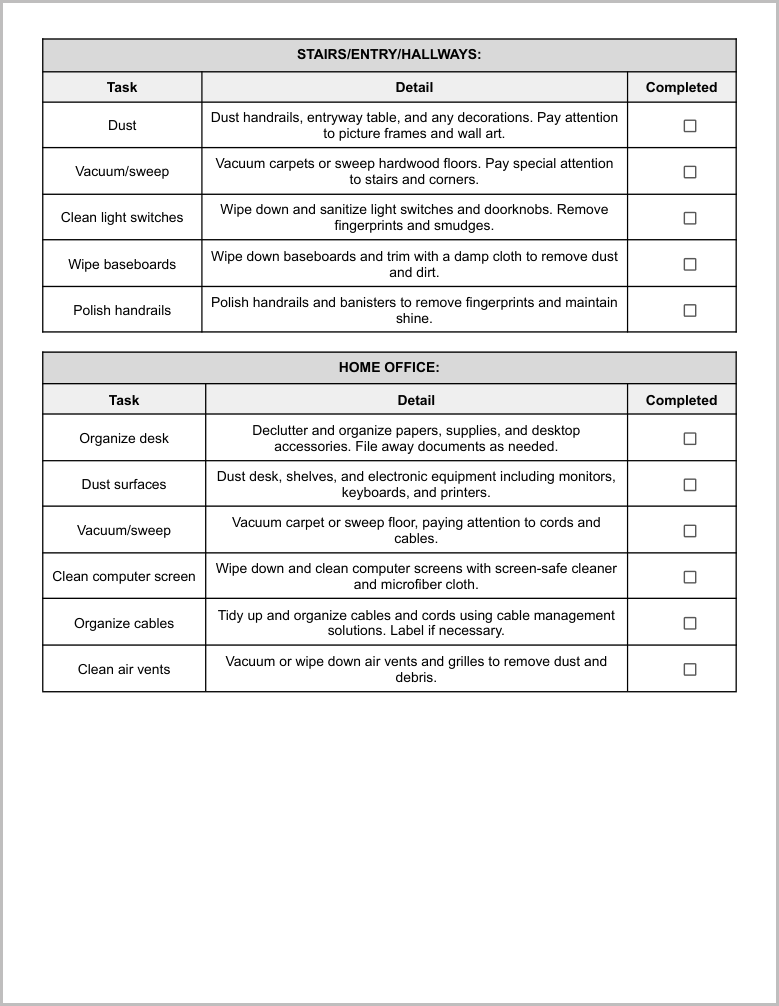 Free House Cleaning Checklist Template for Google Docs Preview-4