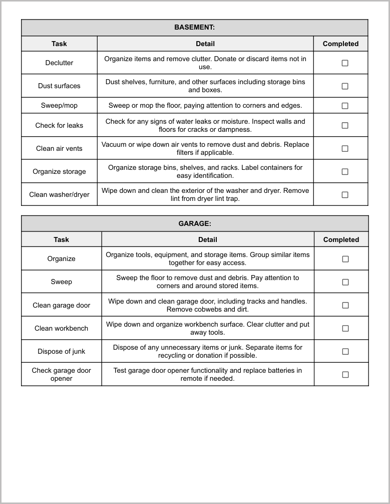 Free House Cleaning Checklist Template for Google Docs Preview-5