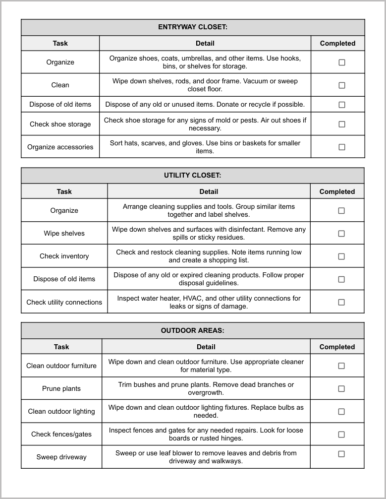 Free House Cleaning Checklist Template for Google Docs Preview-7