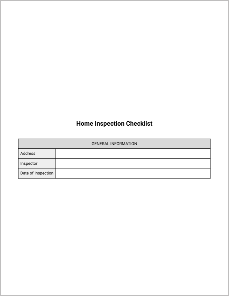 Home Inspection Checklist Template Preview-1