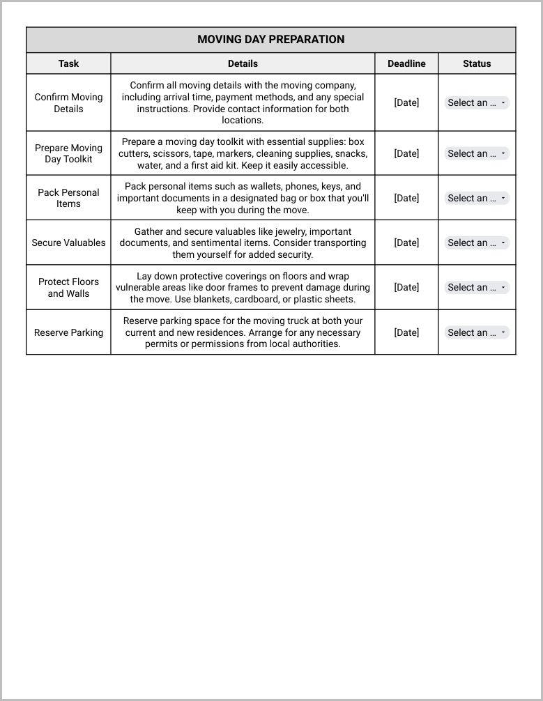 Moving Checklist Template Preview-3