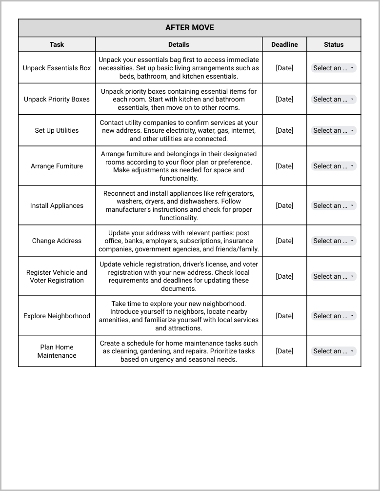 Moving Checklist Template Preview-5