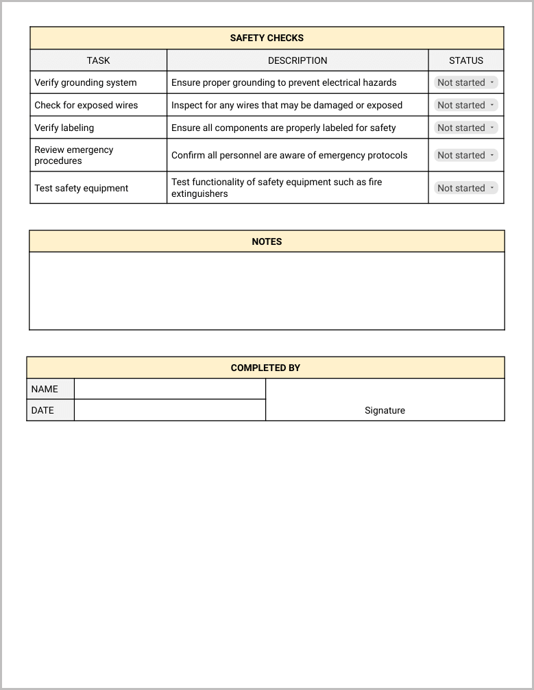 Solar PV Maintenance Checklist Template Preview-2