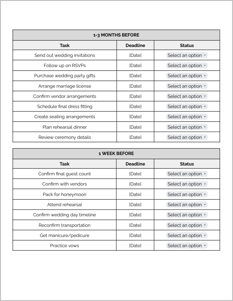 Wedding Checklist Template Preview-3