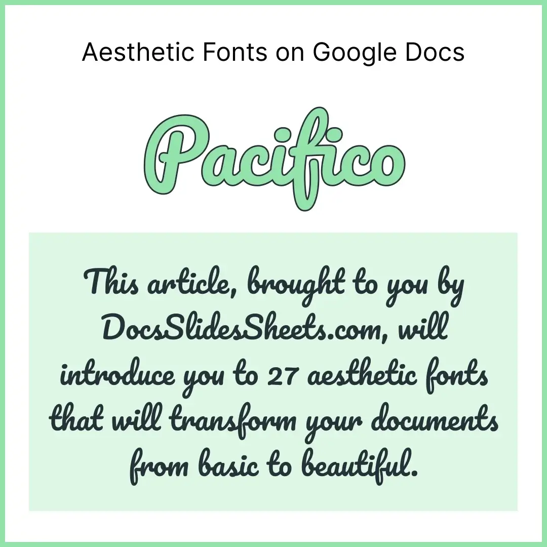 Aesthetic Fonts on Google Docs