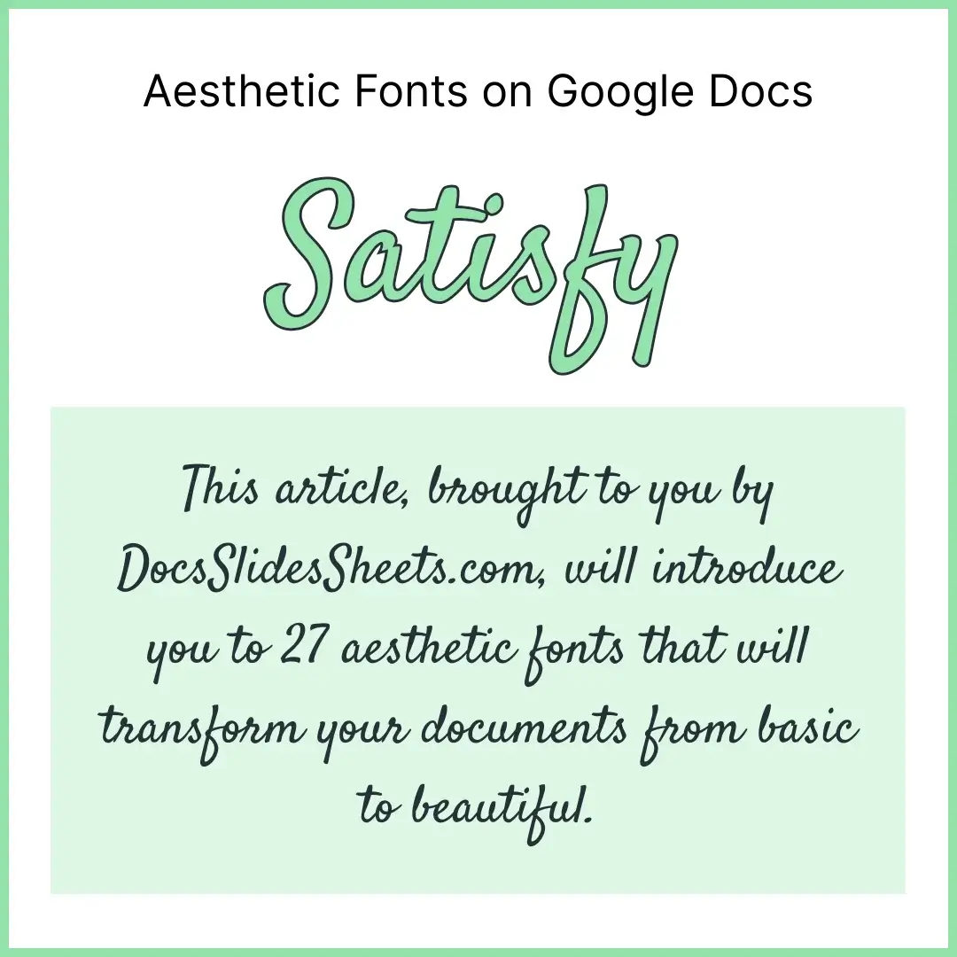 Aesthetic Fonts on Google Docs