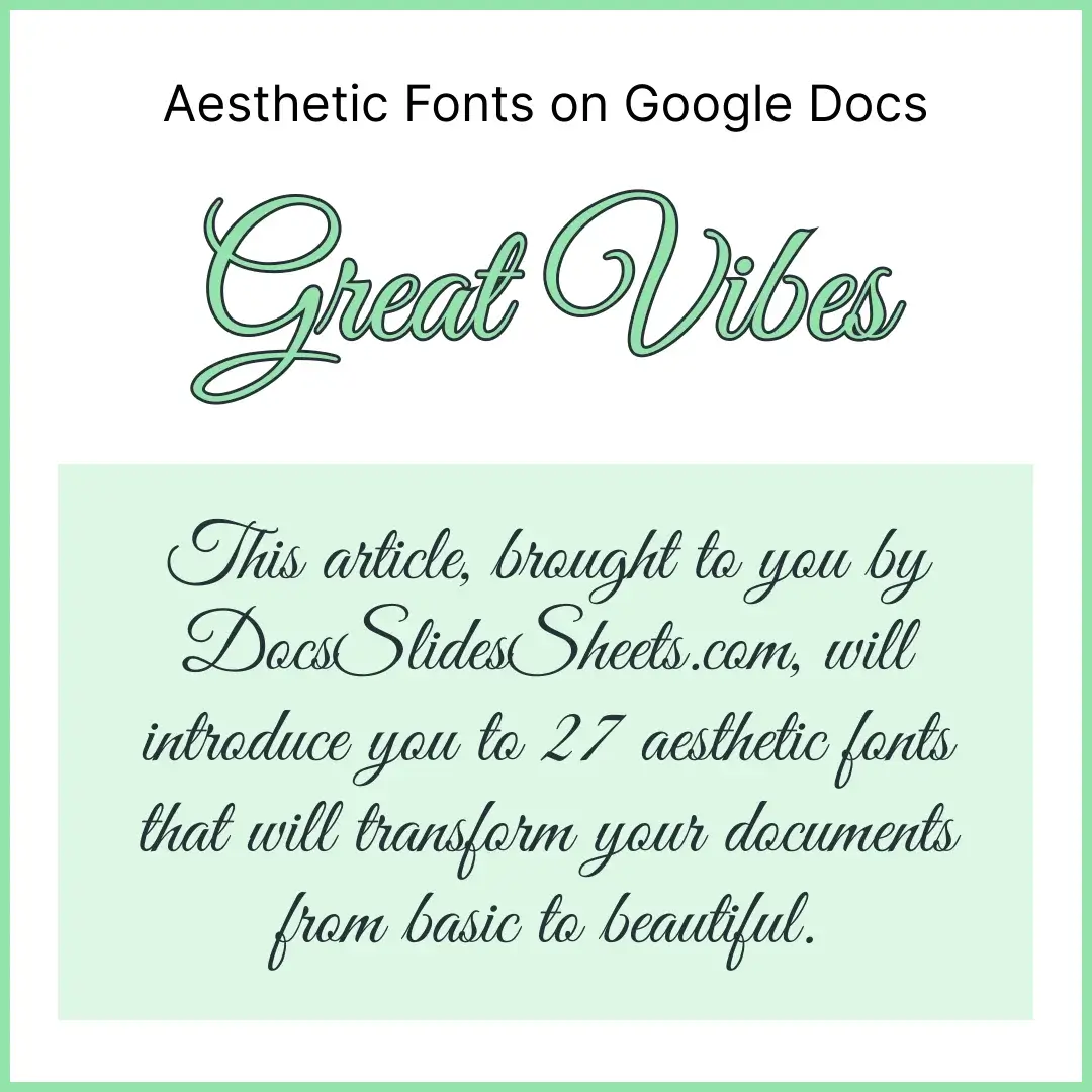 Aesthetic Fonts on Google Docs