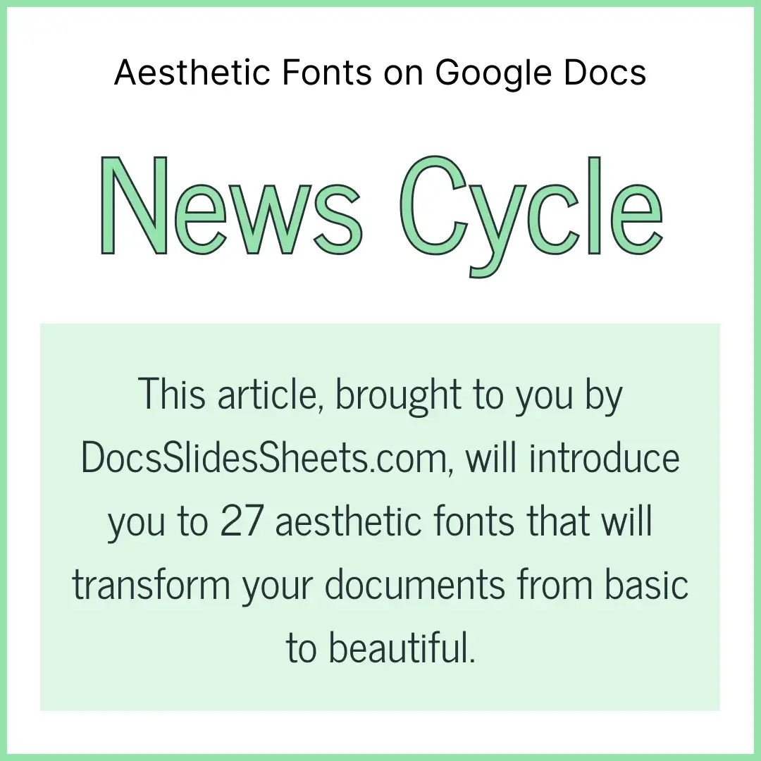 Aesthetic Fonts on Google Docs