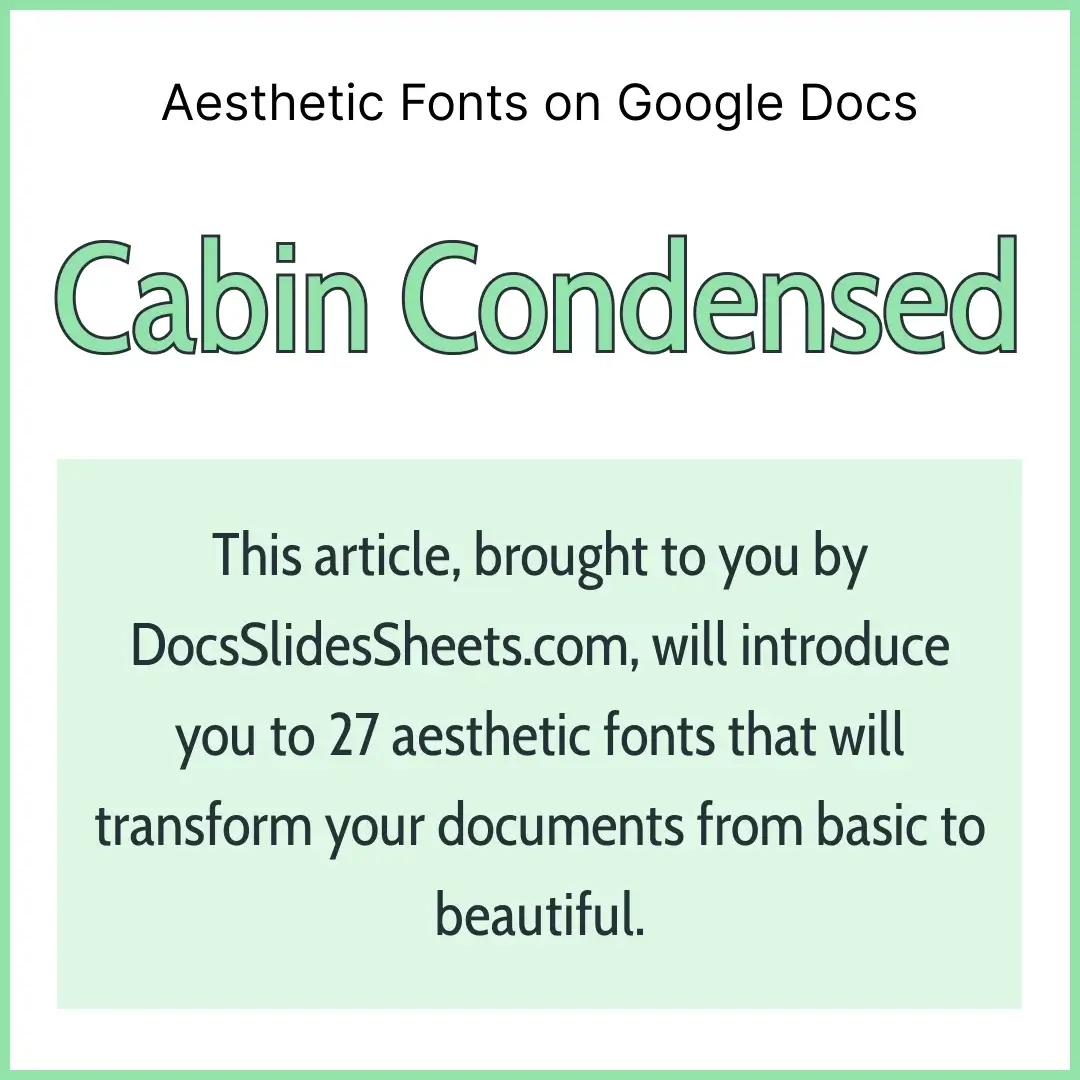 Aesthetic Fonts on Google Docs