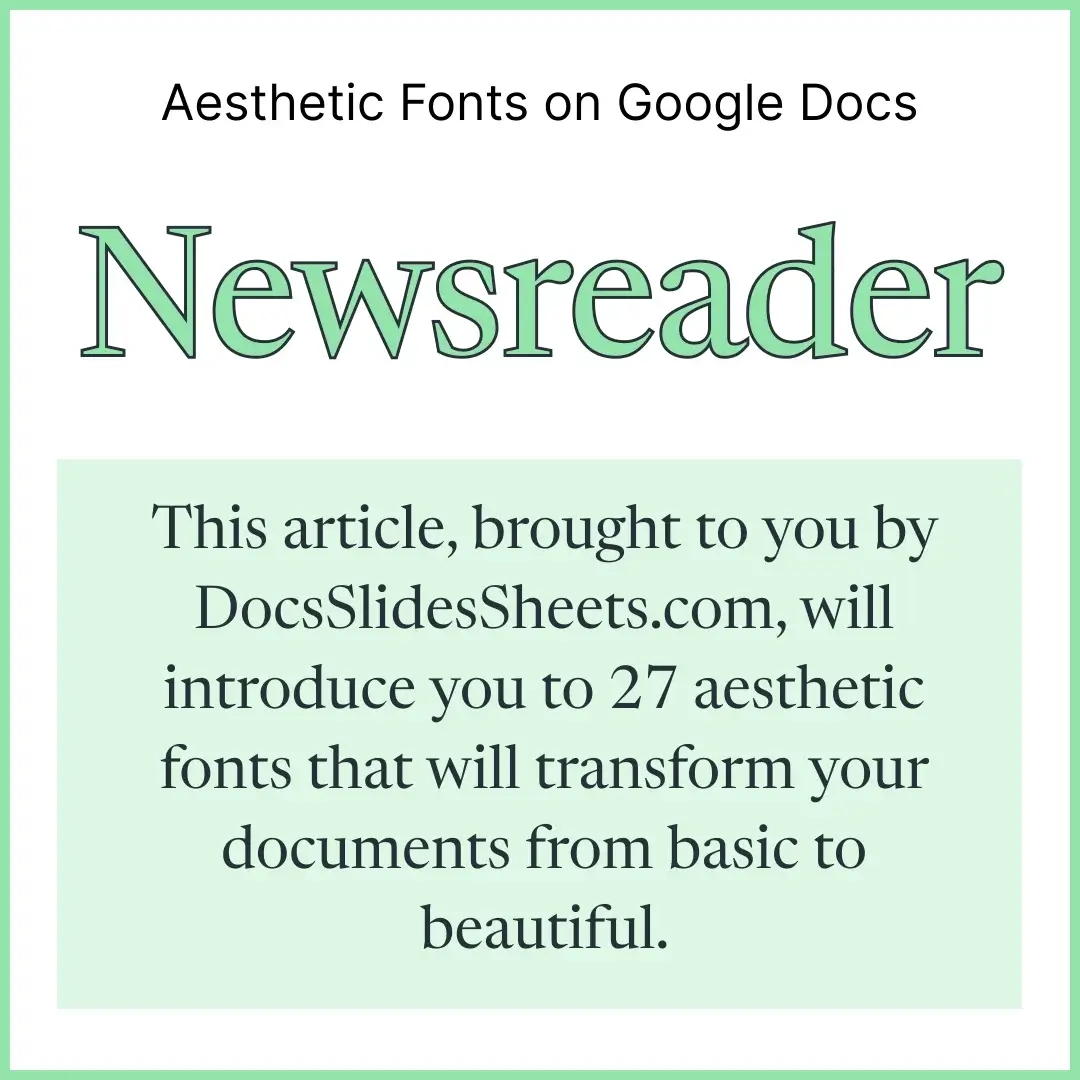 Aesthetic Fonts on Google Docs