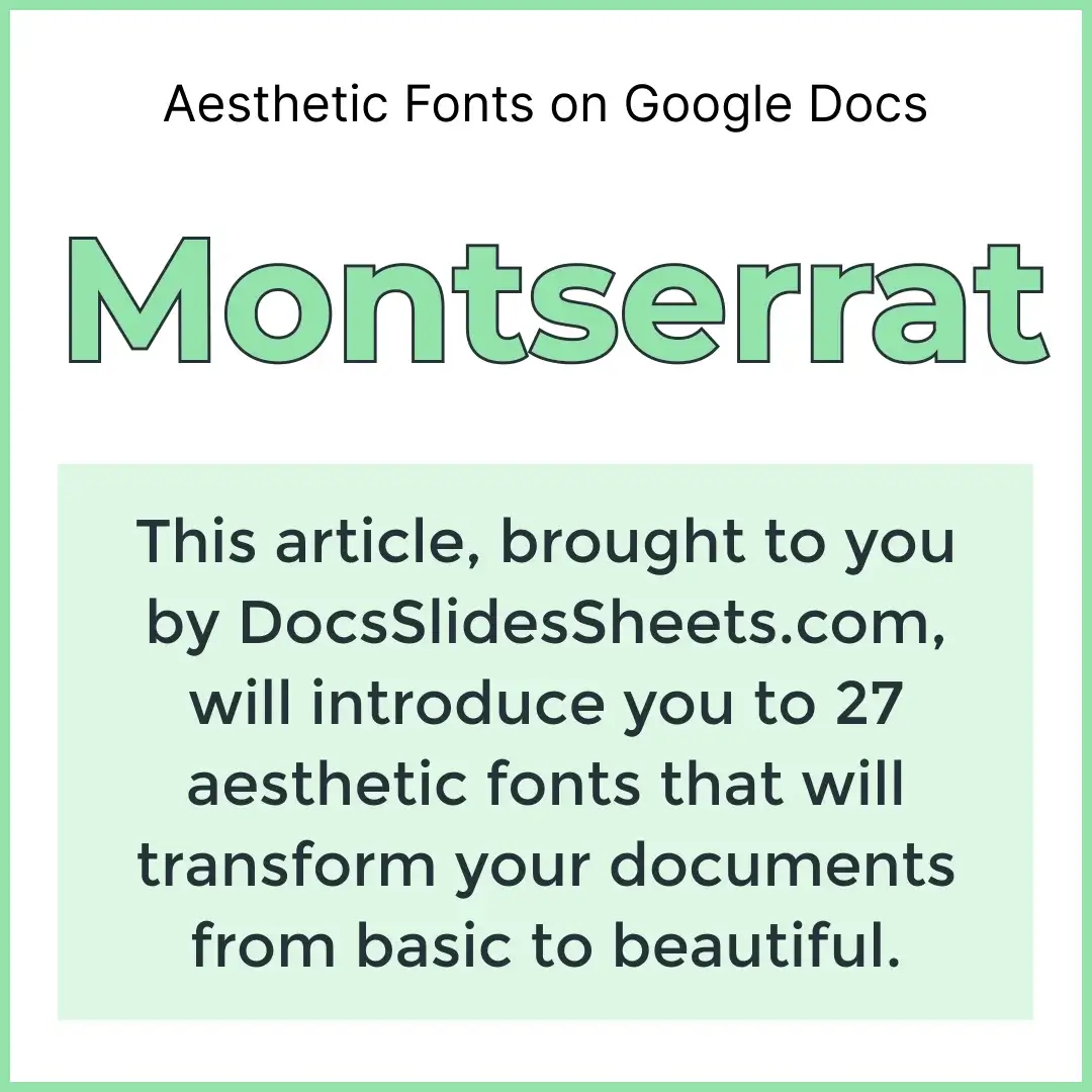 Aesthetic Fonts on Google Docs