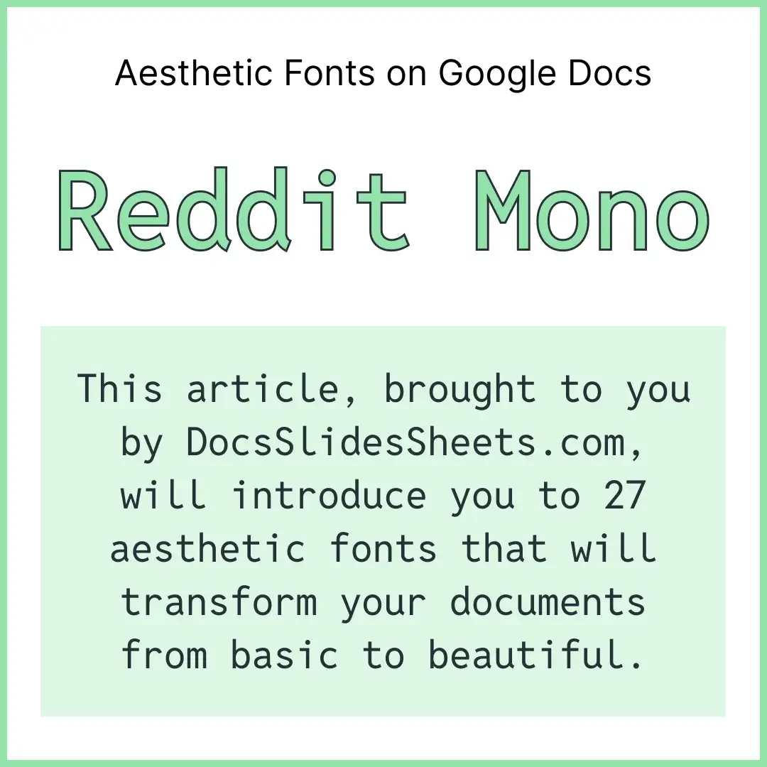 Aesthetic Fonts on Google Docs