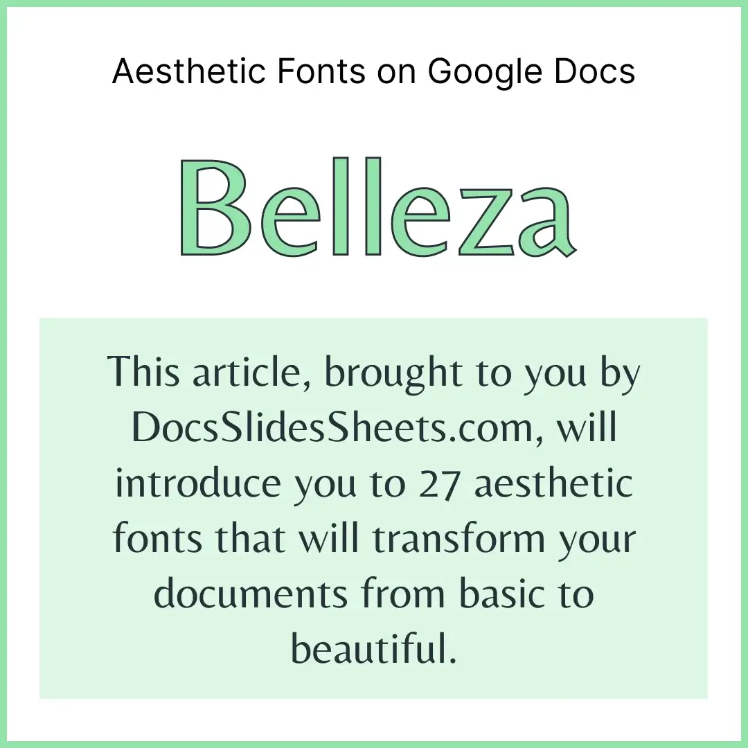 Aesthetic Fonts on Google Docs