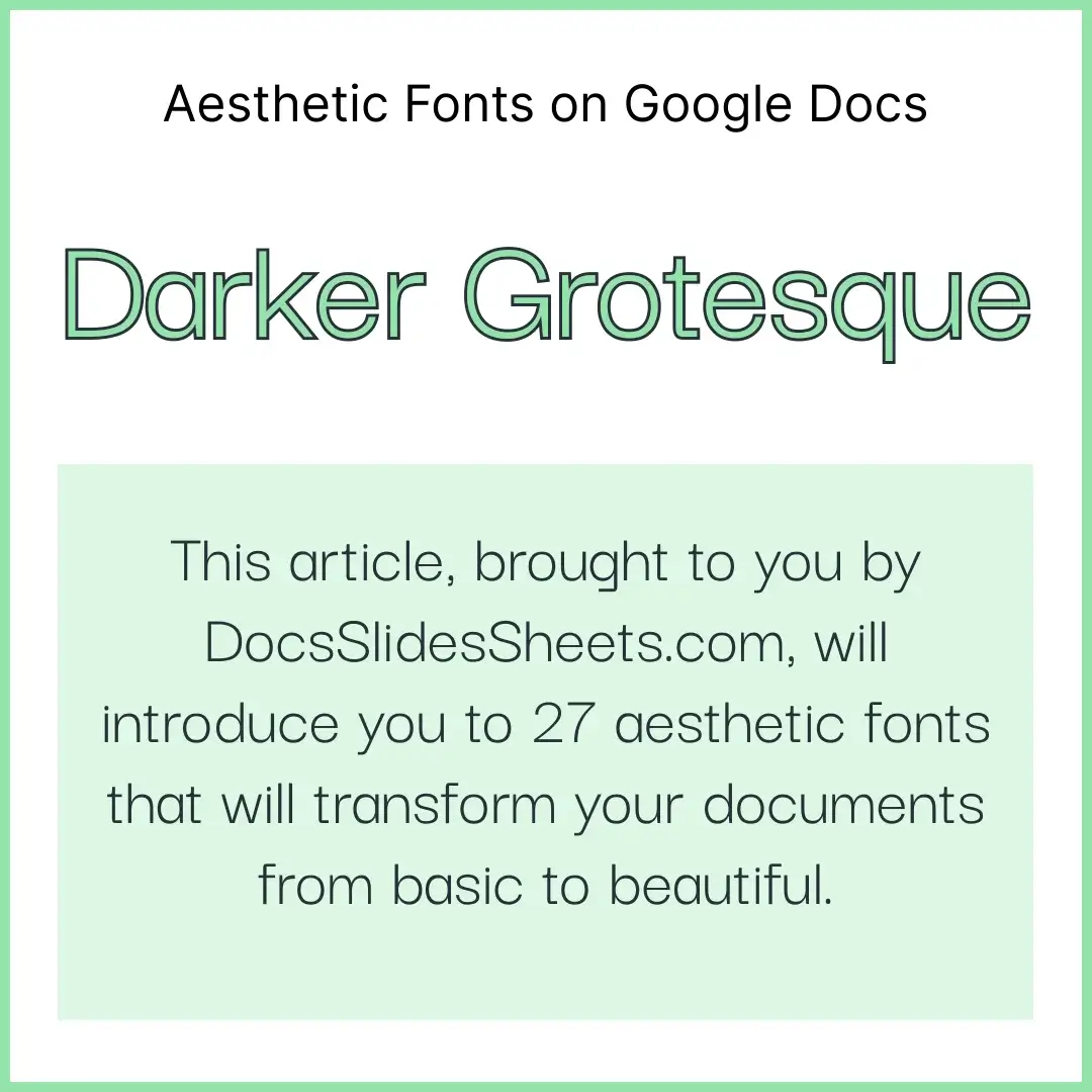 Aesthetic Fonts on Google Docs