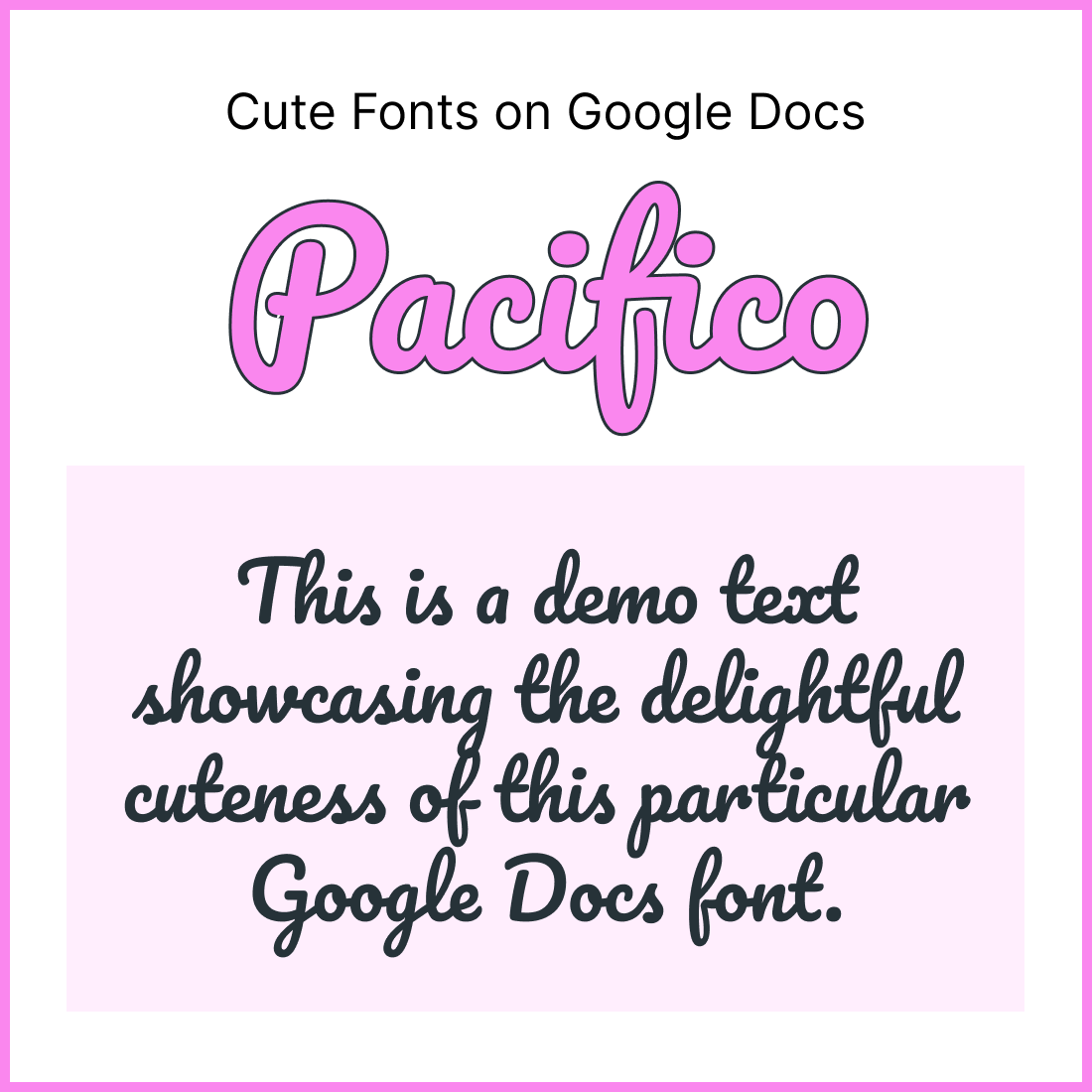 Cute Fonts on Google Docs