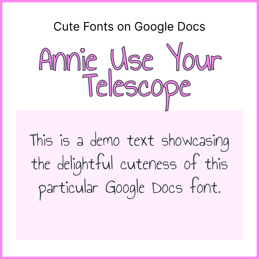 Cute Fonts on Google Docs