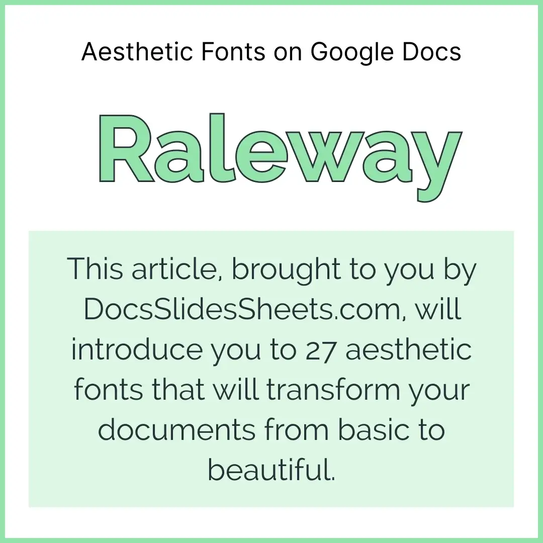 Aesthetic Fonts on Google Docs