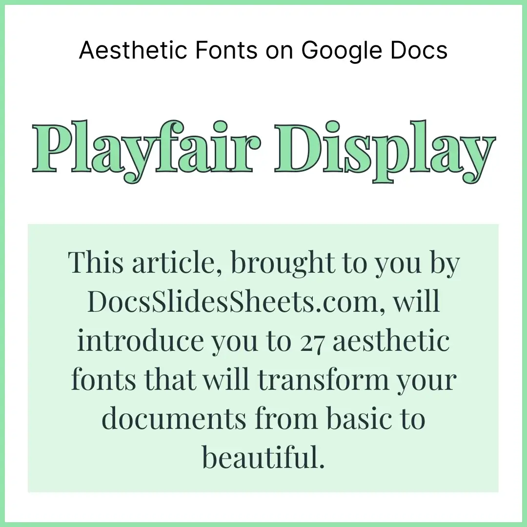 Aesthetic Fonts on Google Docs