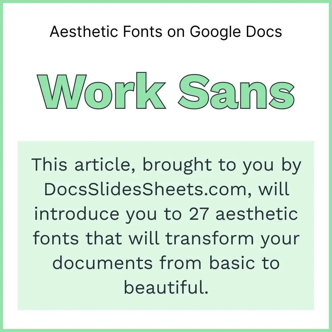 Aesthetic Fonts on Google Docs