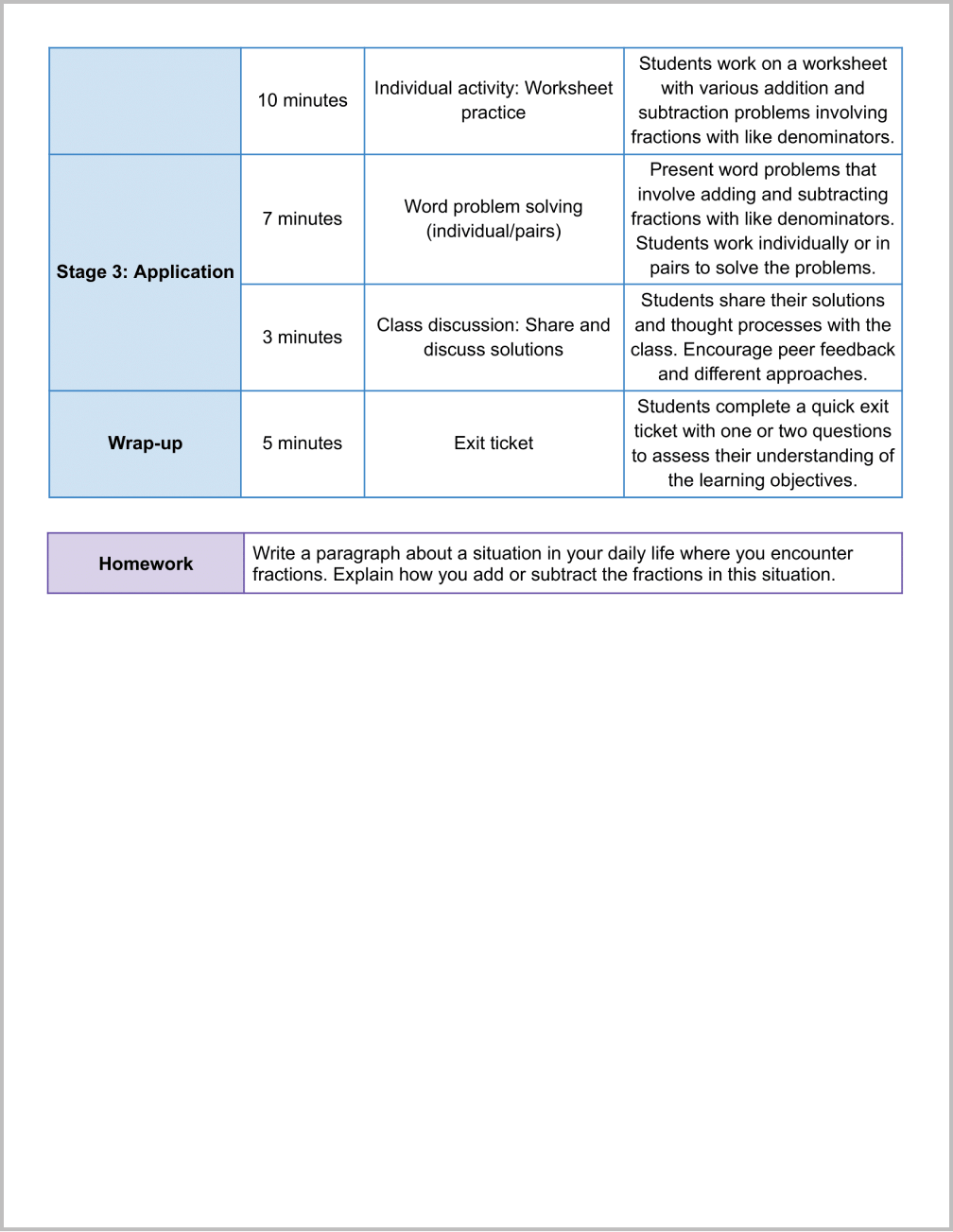 Colorful Lesson Plan Template