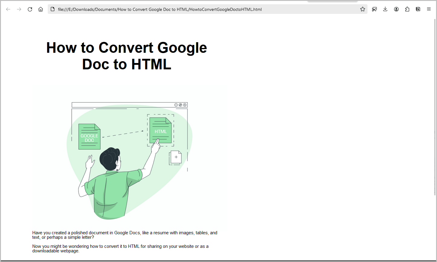 Google Doc to HTML Step-6.2