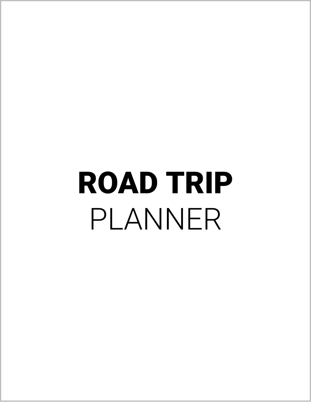 Road Trip Itinerary Template