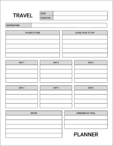 Travel Planner Template