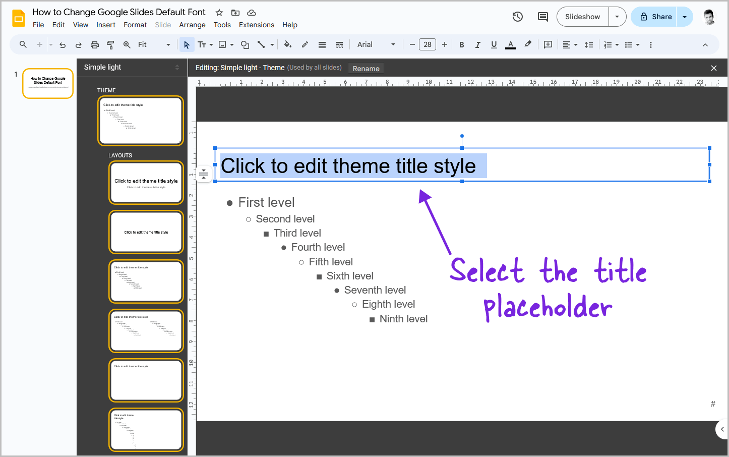 How to Change Google Slides Default Font