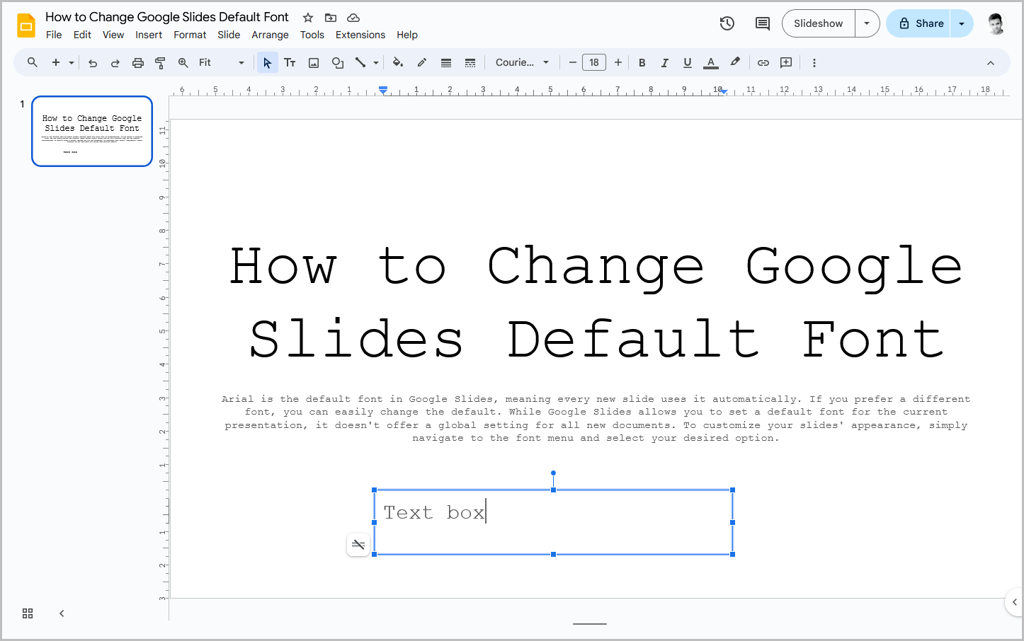 How to Change Google Slides Default Font