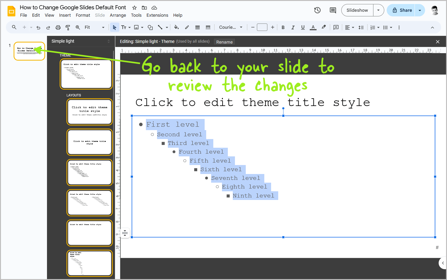 How to Change Google Slides Default Font