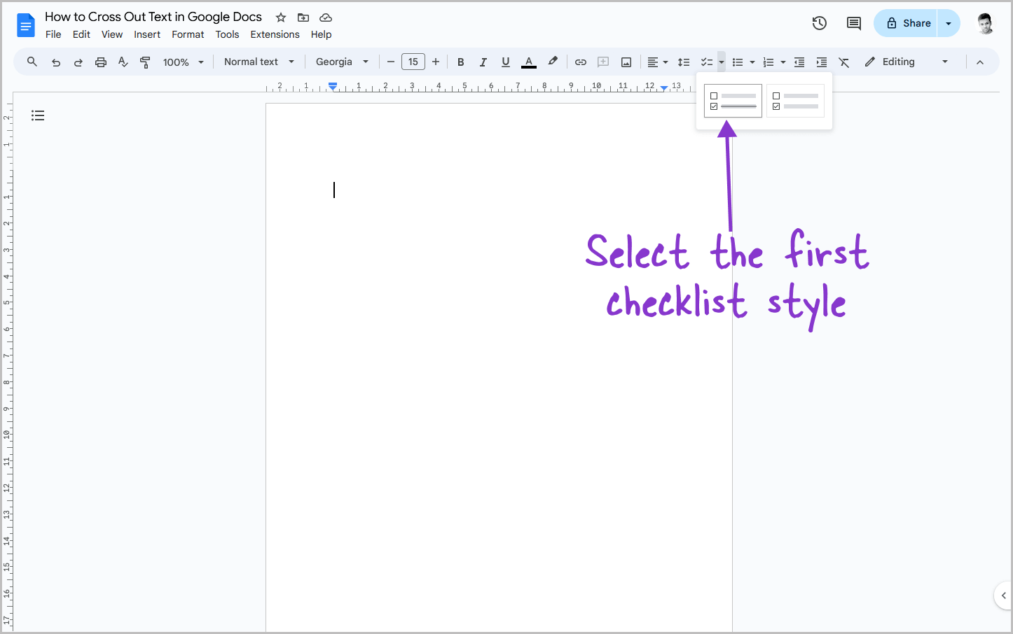 How to Cross Out Text in Google Docs