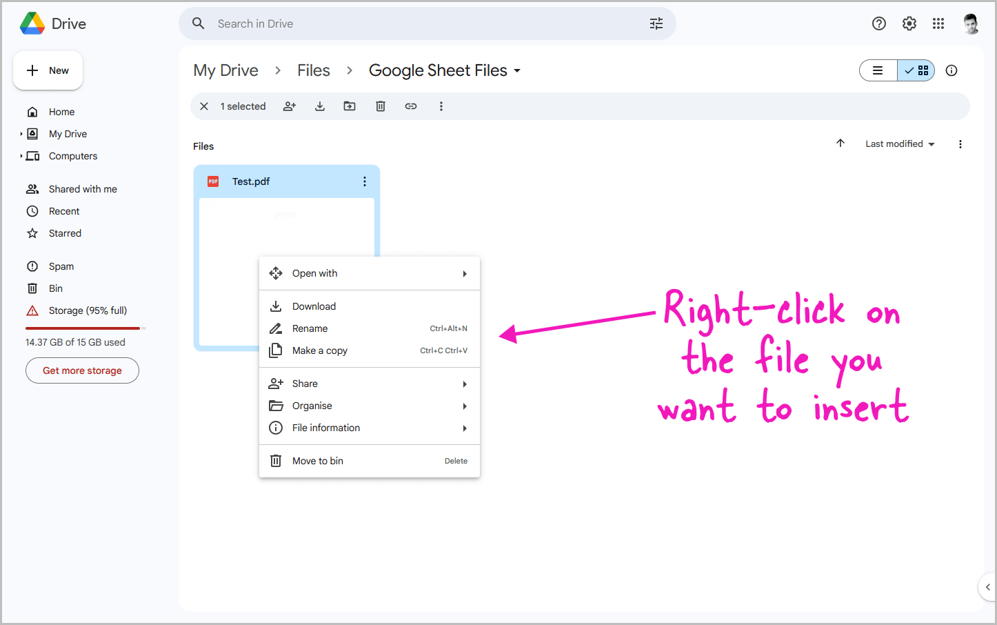 How to Insert a File into Google Sheets