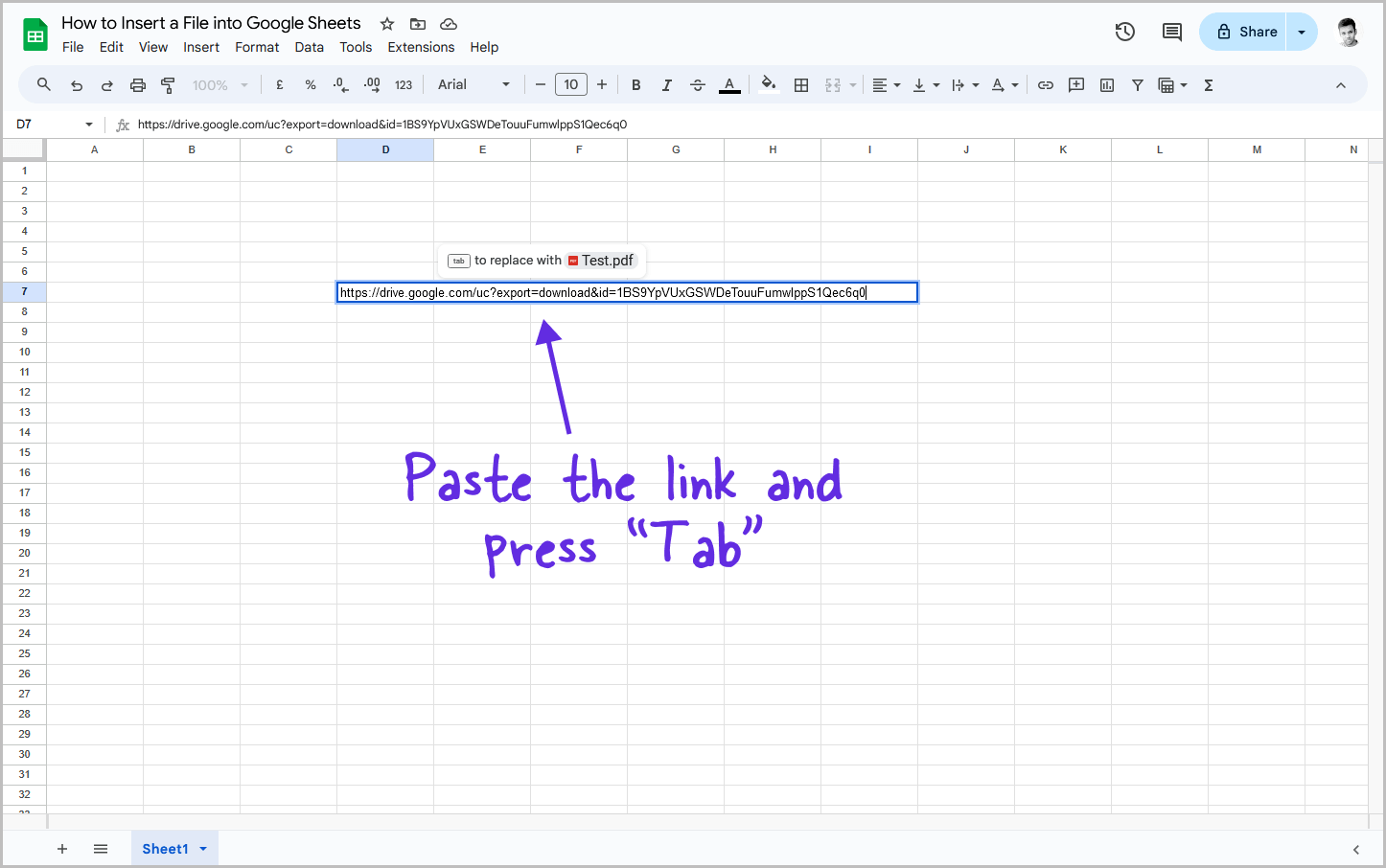 How to Insert a File into Google Sheets