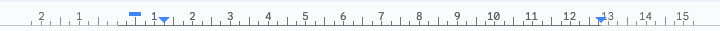 On the left side of the ruler, you will spot a rectangle and a triangle.