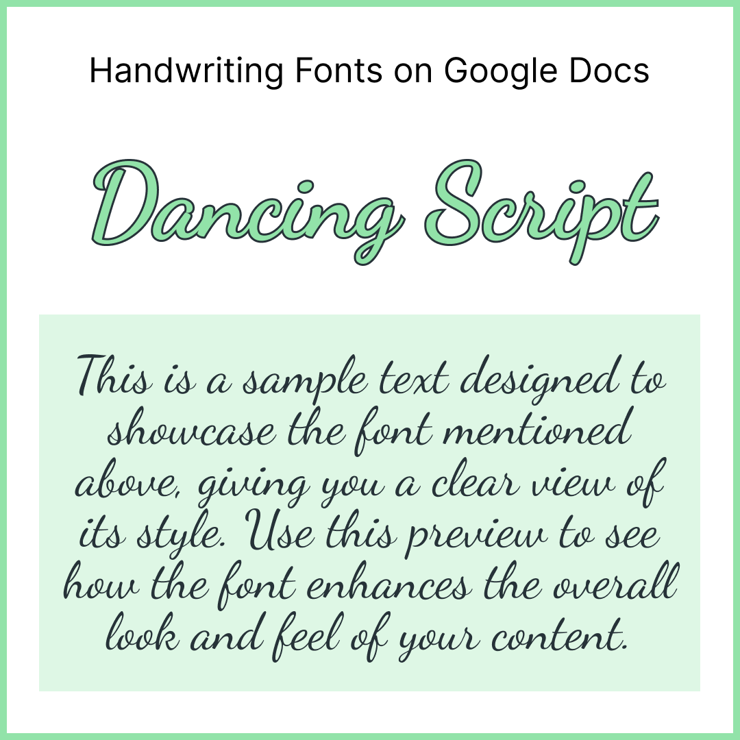 Handwriting Fonts Google Docs