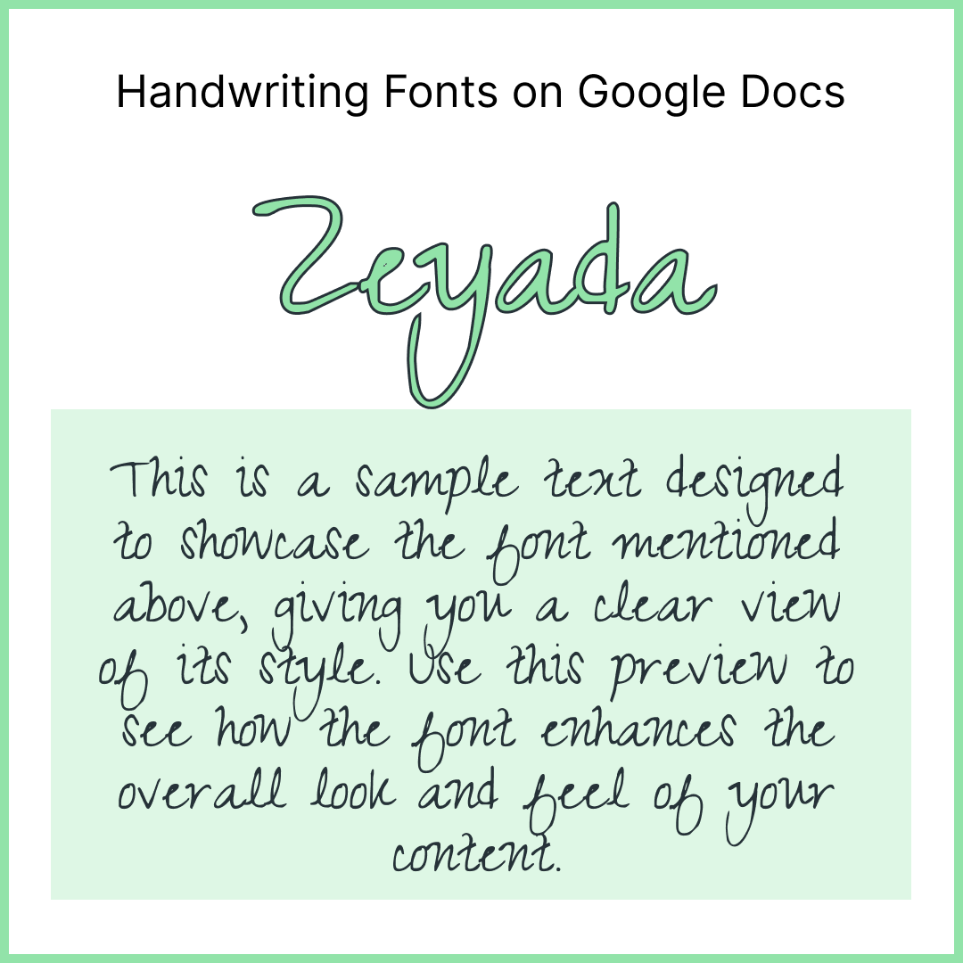 Handwriting Fonts Google Docs