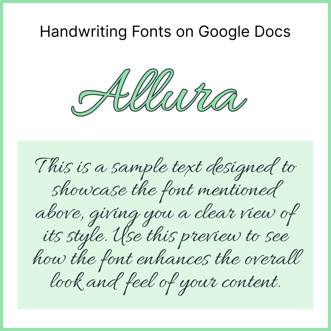 Handwriting Fonts Google Docs