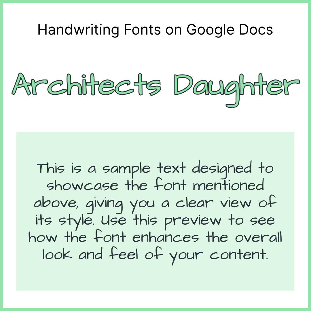 Handwriting Fonts Google Docs