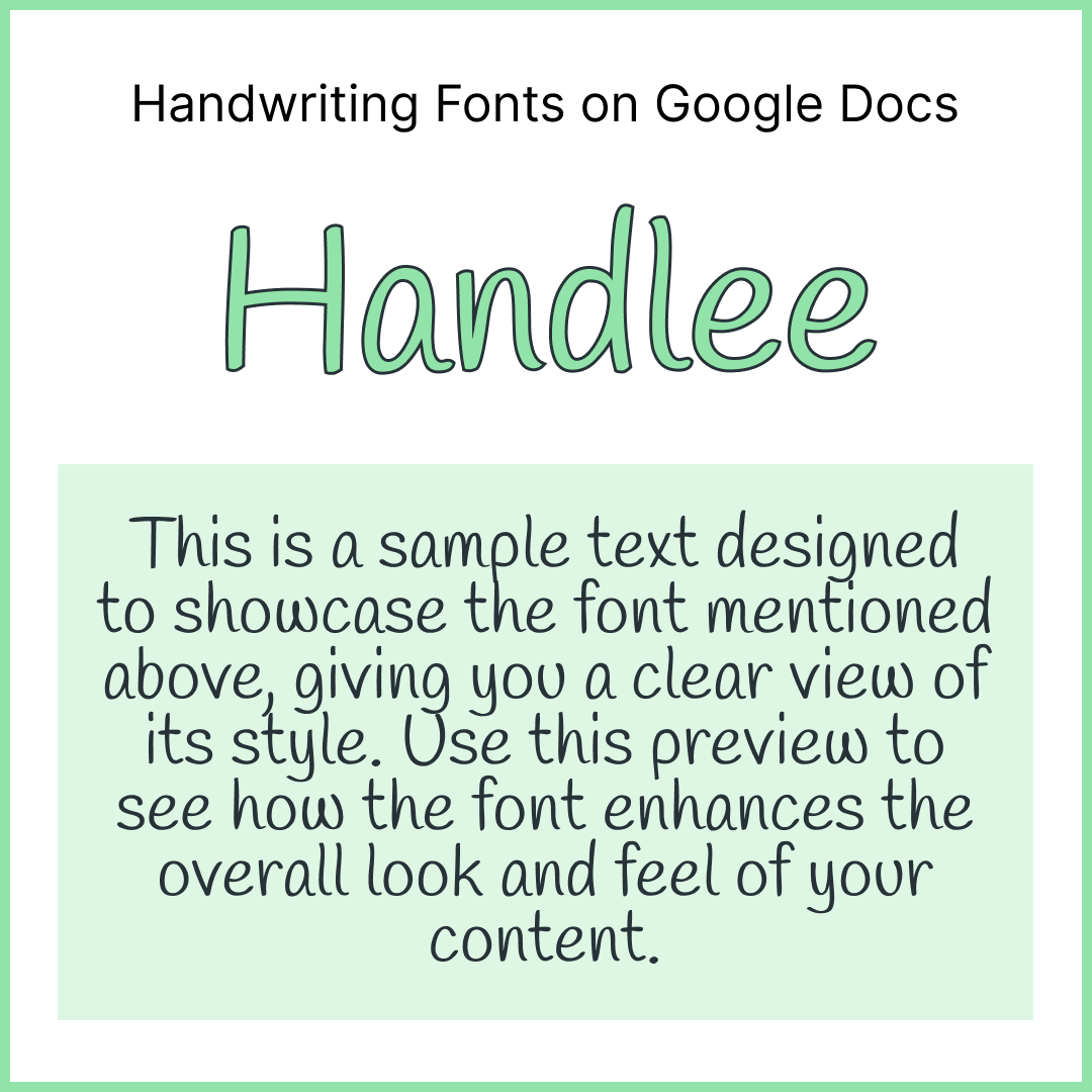 Handwriting Fonts Google Docs