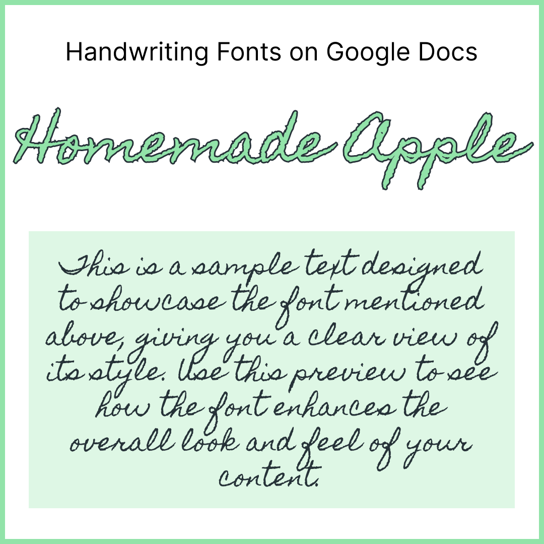 Handwriting Fonts Google Docs