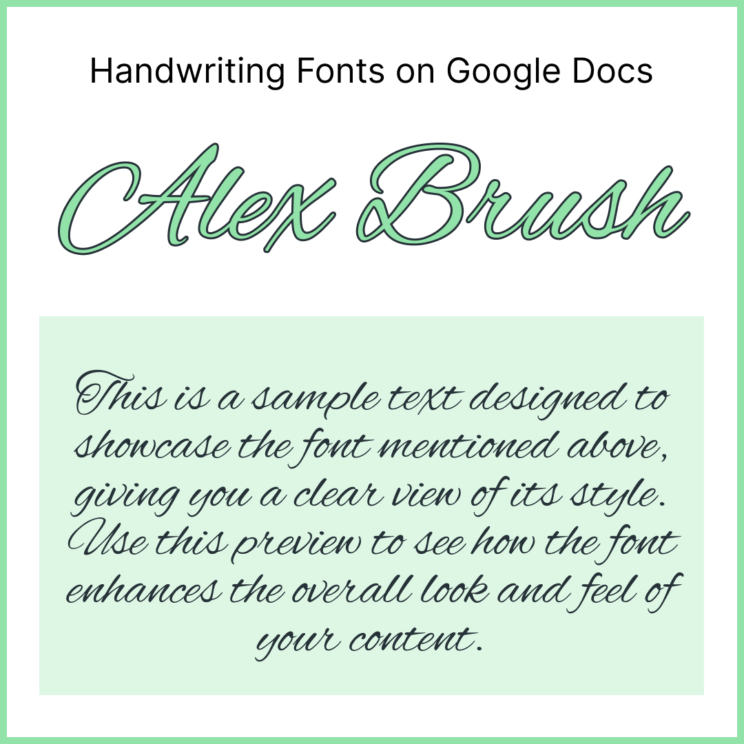 Handwriting Fonts Google Docs