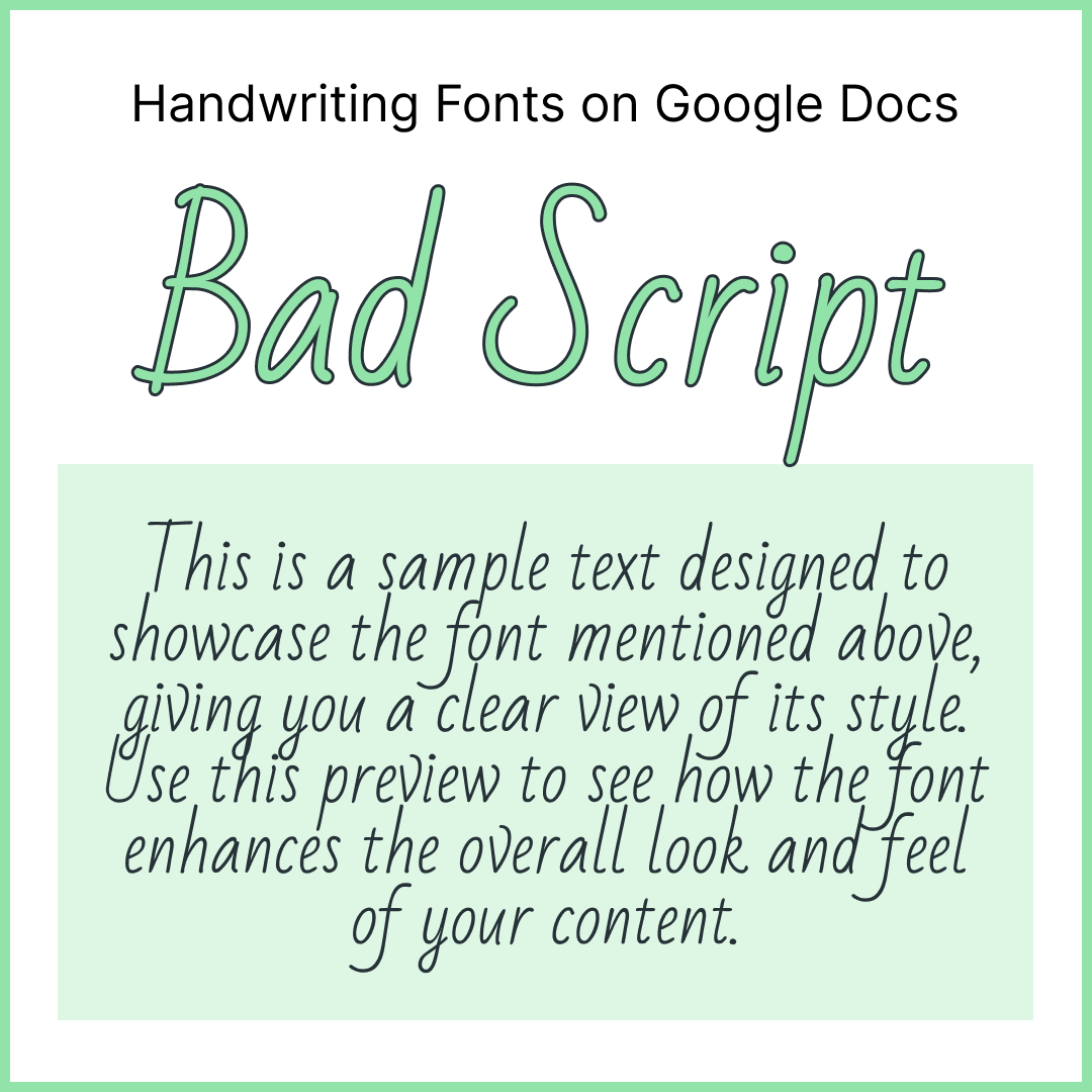 Handwriting Fonts Google Docs