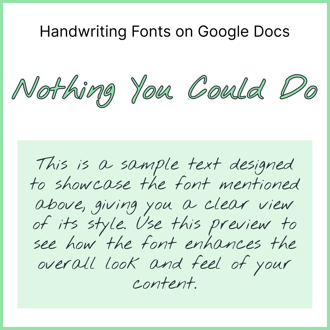 Handwriting Fonts Google Docs