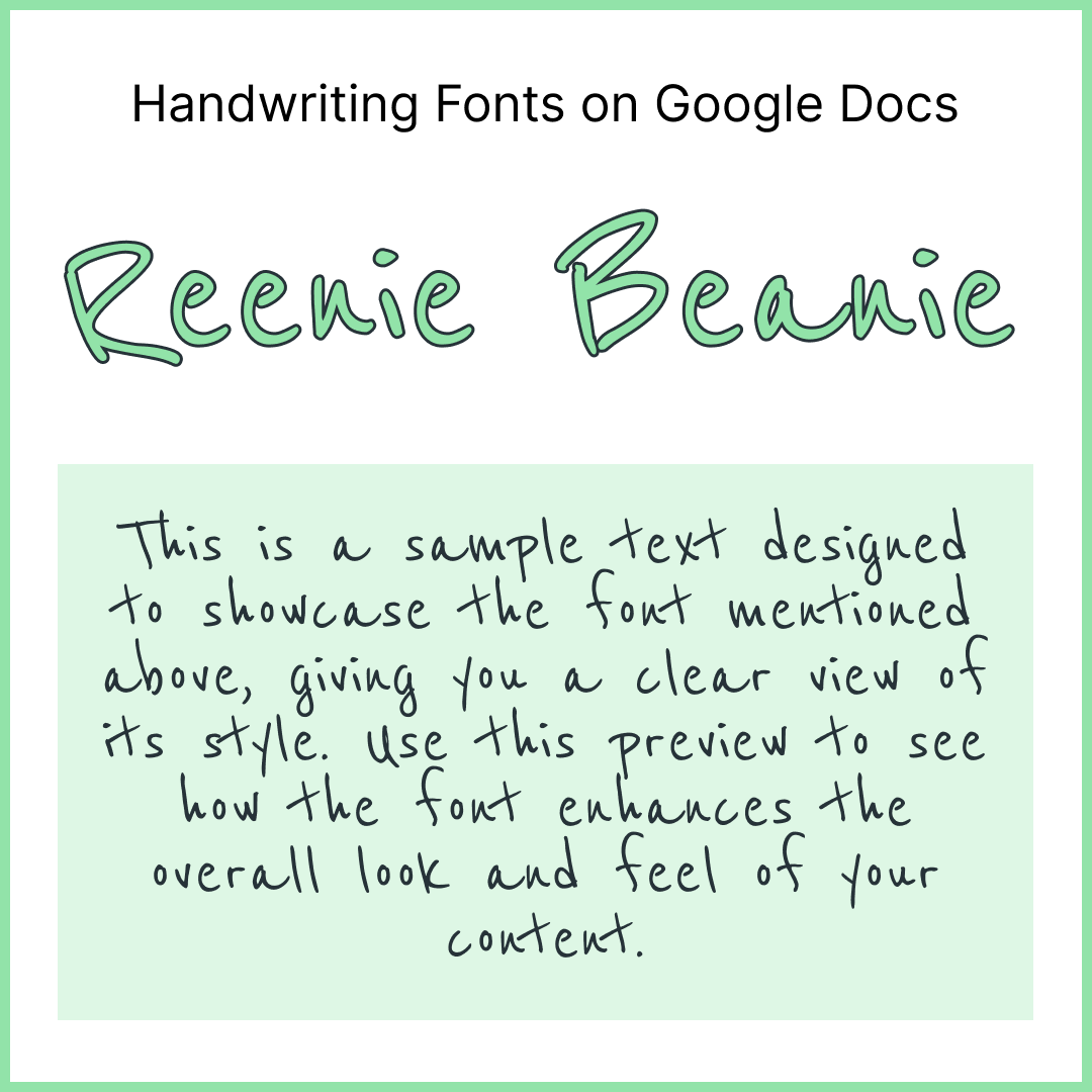 Handwriting Fonts Google Docs