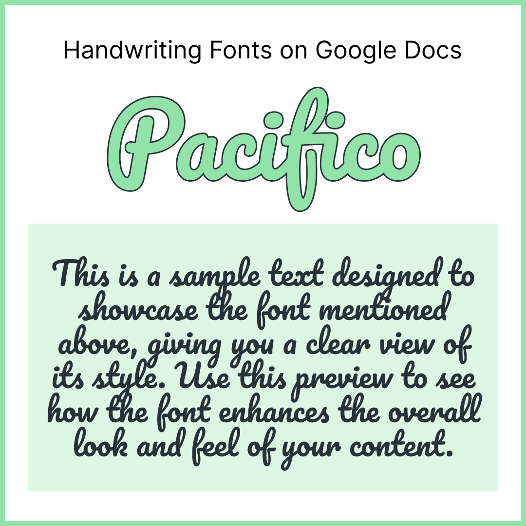 Handwriting Fonts Google Docs