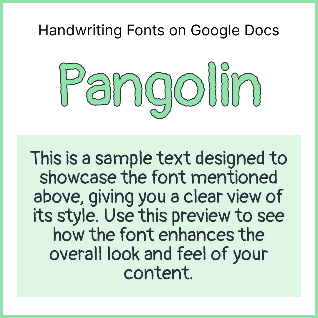 Handwriting Fonts Google Docs